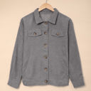  Shaunna Ribbed Corduroy Long Sleeve Jacket with Pocket