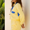  Shelby Patchwork Half Button Pullover and Shorts Outfit