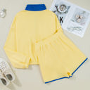  Shelby Patchwork Half Button Pullover and Shorts Outfit