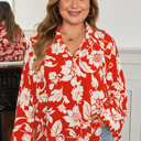 Red 1X Shelby Print Loose Up PLUS Shirt