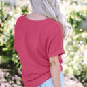  Siena Textured Rolled Sleeve V Neck Tee