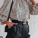  Sienna 3/4 Sleeves Cheetah Blouse