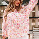  Sienna Floral Tassel Tie Tunic Blouse