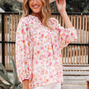  Sienna Floral Tassel Tie Tunic Blouse