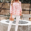  Sienna Floral Tassel Tie Tunic Blouse