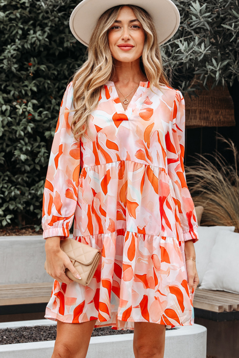 Sierra Print Long Sleeve Dress