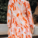  Sierra Print Long Sleeve Dress