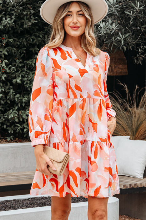 Sierra Print Long Sleeve Dress