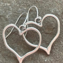  Silvery Heart Shape Hook Drop Earrings