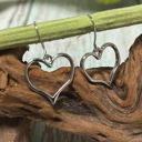  Silvery Heart Shape Hook Drop Earrings