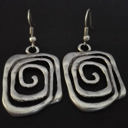  Silvery Vintage Square Swirl Hook Earrings