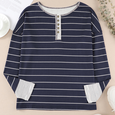 Simone Henley Waffle Knit Top