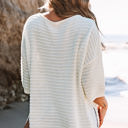 SimoneTextured Knit Drop Shoulder Short Sleeve Sweater