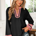 Black Small Siya Long Sleeve Blouse Long Sleeve Top
