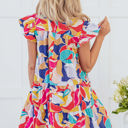  Skye Ruffled Flutter Sleeve Tiered Mini Dress