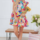  Skye Ruffled Flutter Sleeve Tiered Mini Dress