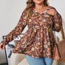  Skye Sleeve Babydoll Blouse Long Sleeve PLUS Top