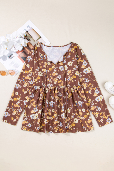 Skye Sleeve Babydoll Blouse Long Sleeve PLUS Top