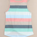  Skyla Sequin Pocket Patchwork Striped Tank Top