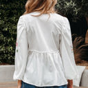  Skylar Flower Lace-up Babydoll Blouse
