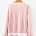  Skyler Contrast Edge Patchwork Long Sleeve Top