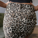  Skyler Leopard Denim Mini Skirt