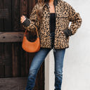  Sloane Leopard Zip Up Pocket Jacket