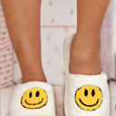  Smile Emoji Graphic Plush Home Slippers