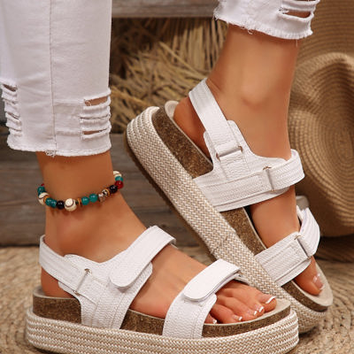 Sofia Double Velcro Woven Platform Sandals