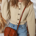  Sofia Front Cropped Cardigan Sweater
