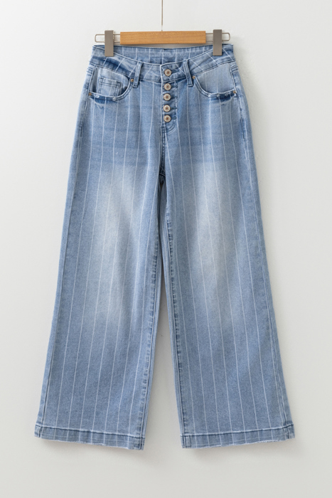 Sofia Pinstripe Wide Leg Jeans
