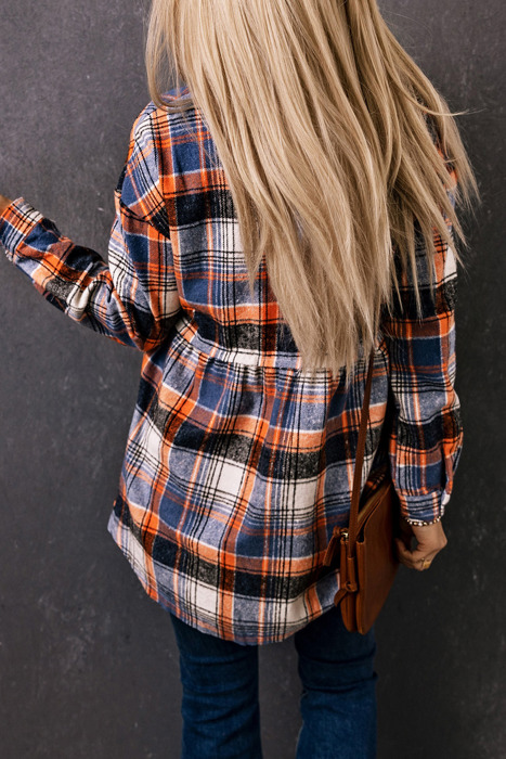 Sofia Plaid Down Ruffled Plus Shirt