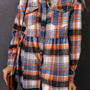  Sofia Plaid Down Ruffled Plus Shirt