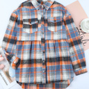  Sofia Plaid Down Ruffled Plus Shirt