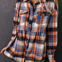 Multicolor XL Sofia Plaid Down Ruffled Plus Shirt