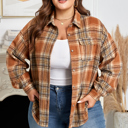  Sofia Plaid Print Flap PLUS Shacket