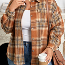  Sofia Plaid Print Flap PLUS Shacket