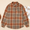  Sofia Plaid Print Flap PLUS Shacket