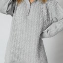  Sofia Ribbed Trim Loose Sweater