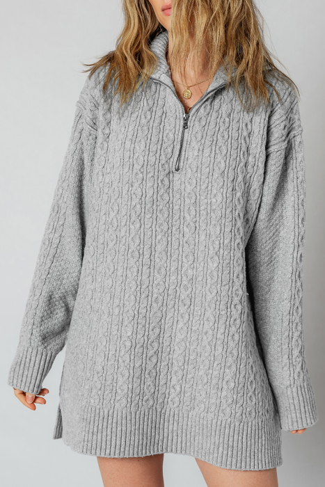 Sofia Ribbed Trim Loose Sweater