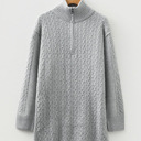  Sofia Ribbed Trim Loose Sweater