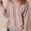 Fushia XXL Sofia Stud Raglan Sleeve Hoodie