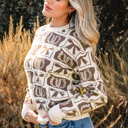  Sofia Western Fashion Print Sweater