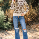  Sofia Western Fashion Print Sweater