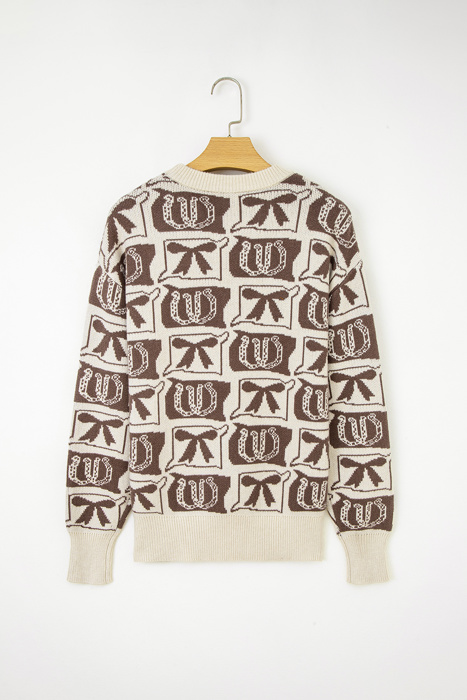 Sofia Western Fashion Print Sweater