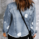  Sofibelle Distressed Raw Hem Jacket