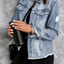  Sofibelle Distressed Raw Hem Jacket