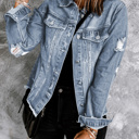  Sofibelle Distressed Raw Hem Jacket