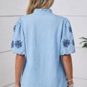  Solana Puff Sleeve Textured Blouse