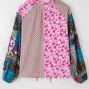  Solirina Shoulder Bubble Sleeve Blouse